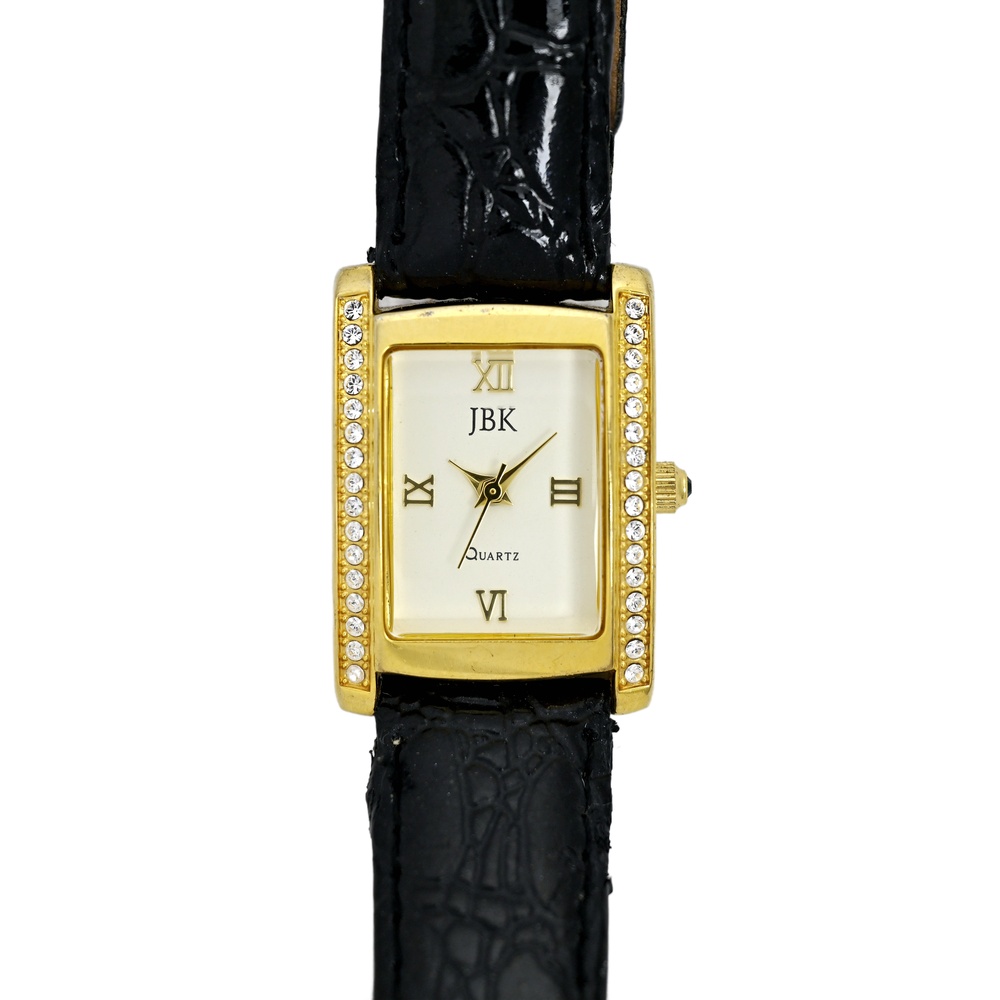 JBK Diamond Bezel Gold Plated Vintage Ladies Wrist Watch